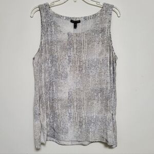 Eileen Fisher 100% Silk Tank Top Cream Texture Size M